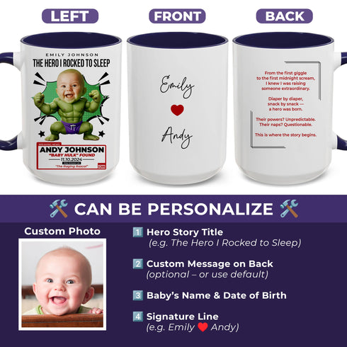 Personalized Baby Hulk Mug – Funny Superhero Gift for Mom | Custom Name, Photo & Message
